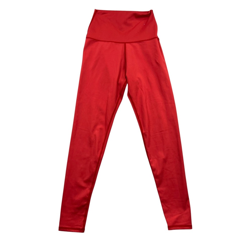 Barre3 Leggings Women Small Red High Waisted Full Length Athletic Yoga Pants